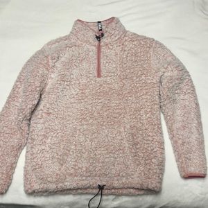 PINK quarter-zip sherpa